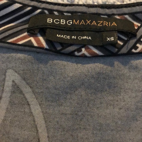 BCBGMaxazria black/ grey patterned wrap top - Picture 10 of 11
